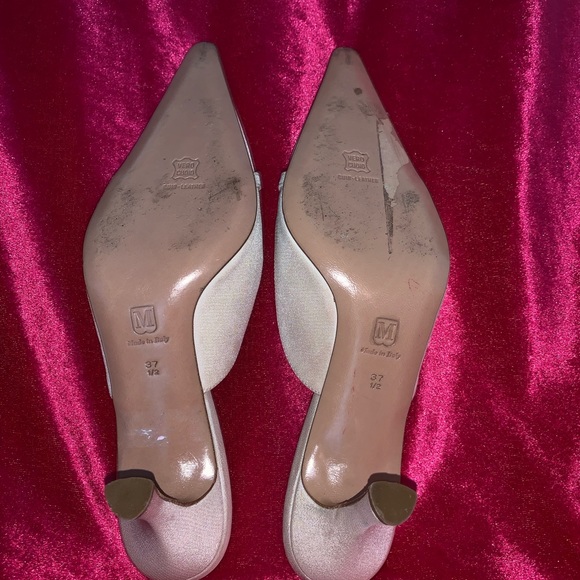 Vintage Bruno Magli Beige Kitten Heel Mule - Picture 4 of 4